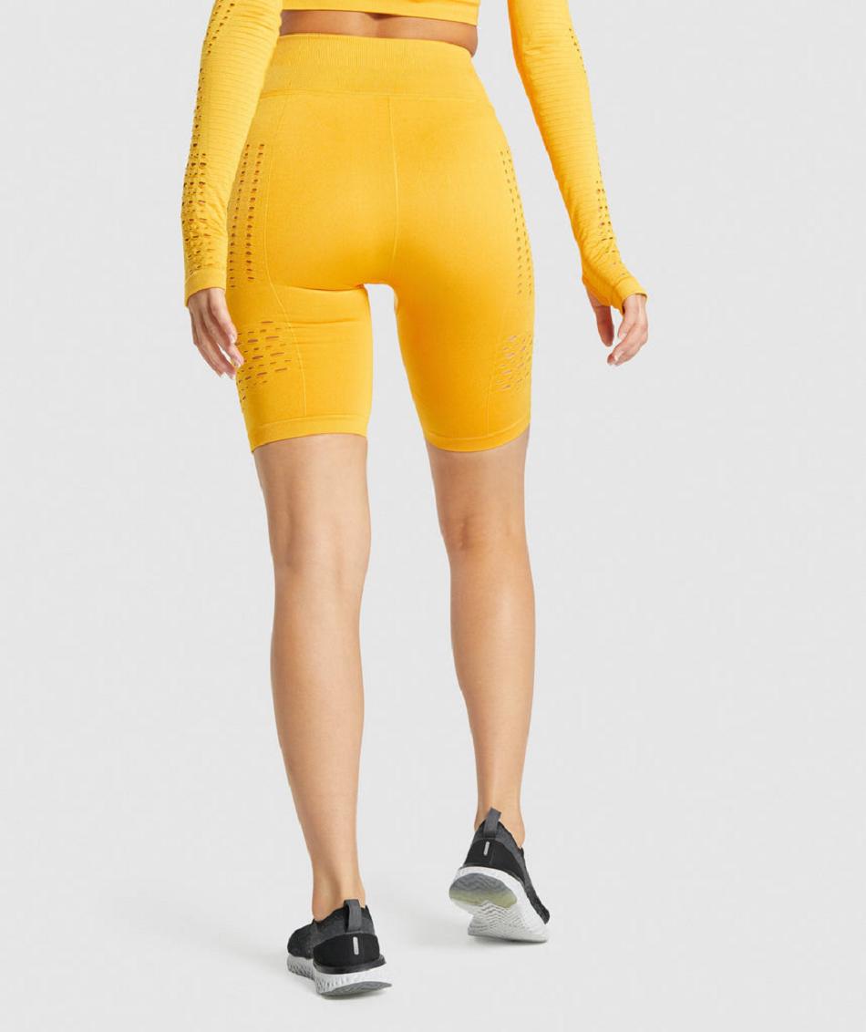 Pantalones Cortos Gymshark Glow Seamless Mujer Amarillo | CO 2780MQZ